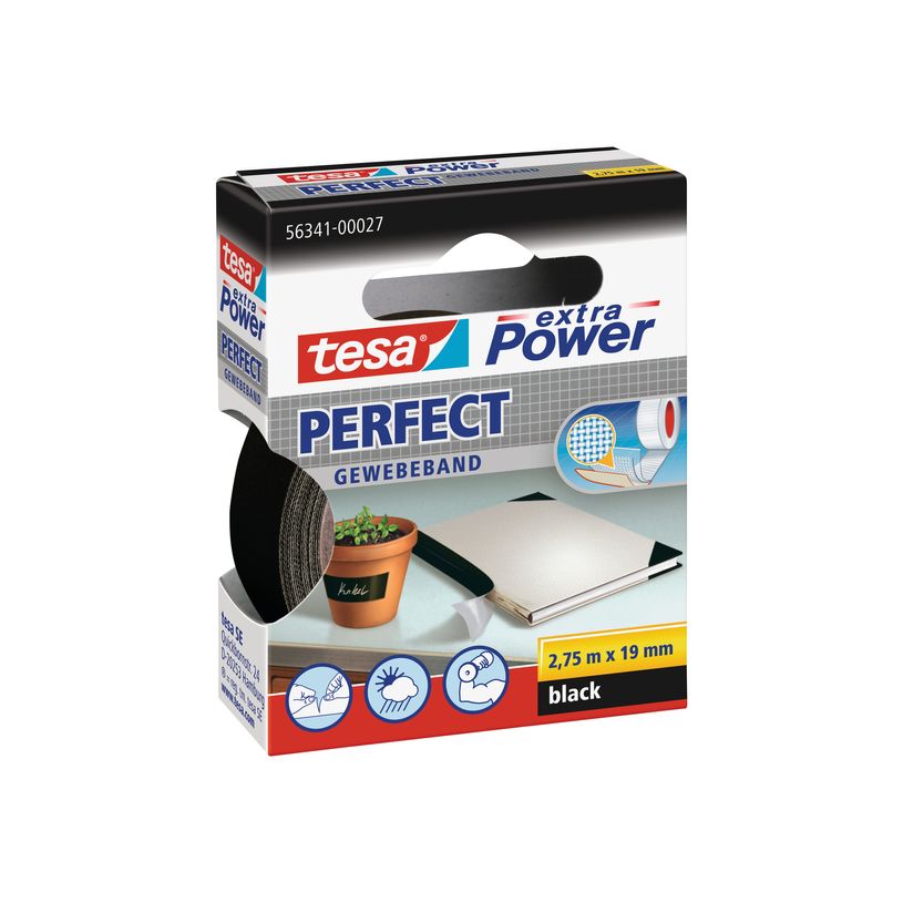 4042448043993-Tesa extra Power Perfect - Ruban adhésif en toile - 19 mm x 2.75 m - noir-P_56336_3-0