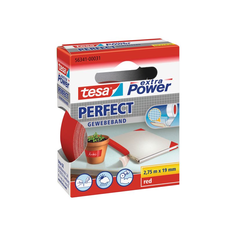 4042448044075-Tesa extra Power Perfect - Ruban adhésif en toile - 19 mm x 2.75 m - rouge-P_56338_1-2