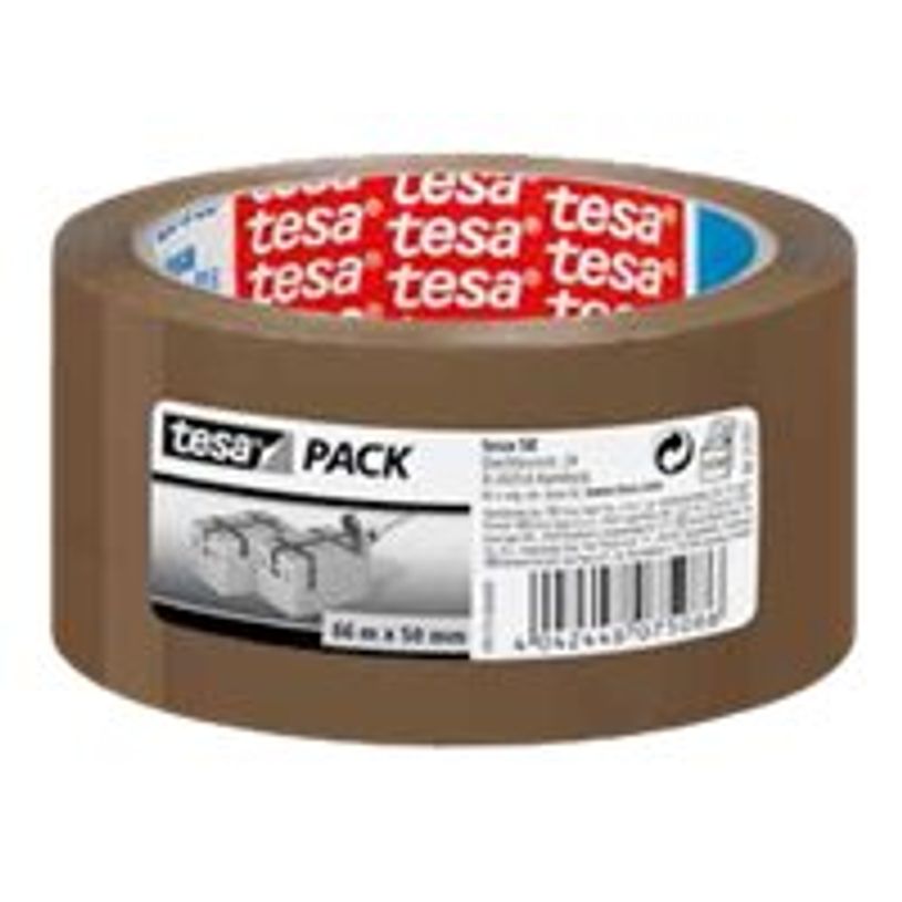 4042448075895-Tesapack - 6 Rubans adhésifs d'emballage - PP - 50 mm x 66 m- havane-P_57229_1-0