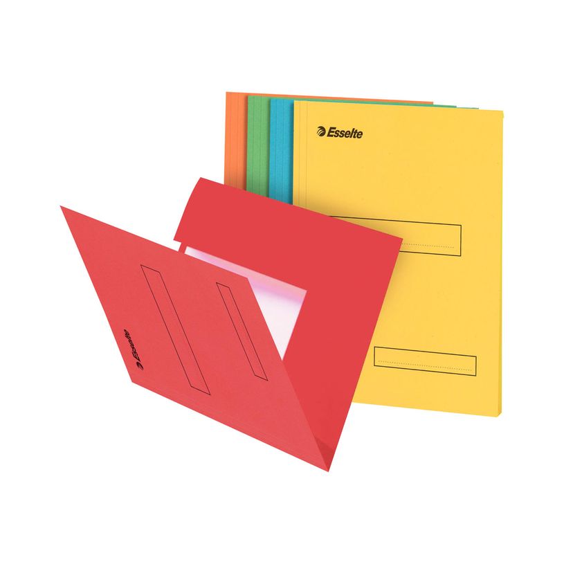 0400000721002-Esselte - 100 Chemises à 2 rabats - kraft recyclé -  coloris assortis-P_72100_1-0