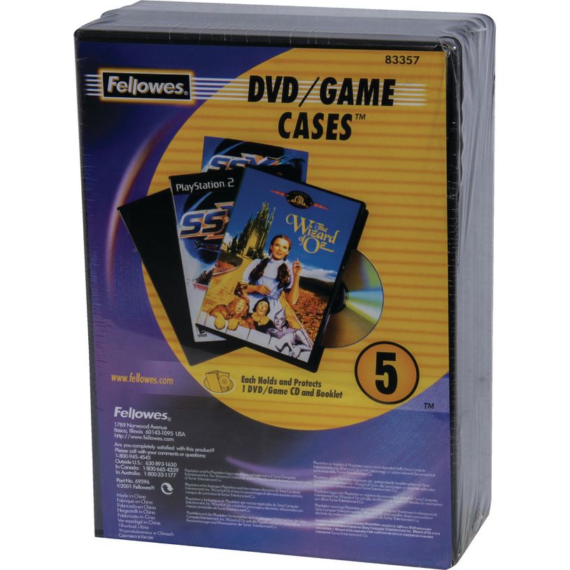 0077511833571-Fellowes - Pack de 5 boîtiers pour DVD - Noir-P_83357_2-1