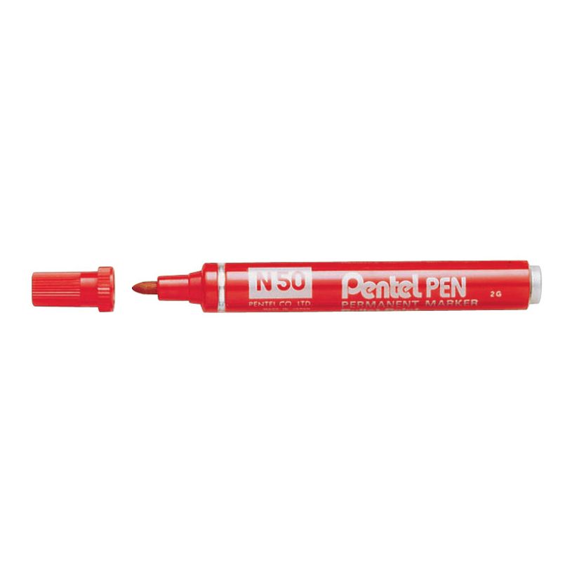 4902506077998-Pentel PEN N50 - Marqueur permanent - pointe ogive - rouge-P_87146_1-0