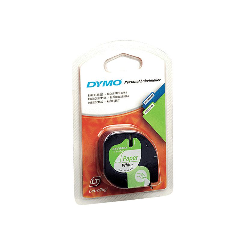 5411313594219-Dymo LetraTAG - Ruban d'étiquettes papier auto-adhésives - 1 rouleau (12 mm x 4 m) - fond bl-P_91200_3-3
