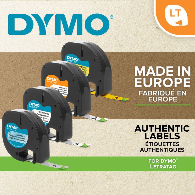 5411313912020-Dymo LetraTAG - Ruban d'étiquettes plastique auto-adhésives - 1 rouleau (12 mm x 4 m) - fond-P_91202_3-2