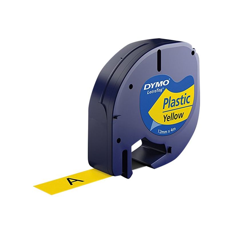 5411313912419-Dymo LetraTAG - Ruban d'étiquettes auto-adhésives - 3 rouleaux métalique, papier et plastique (12 mm x 4 m) - fond jaun-P_91240_9-6