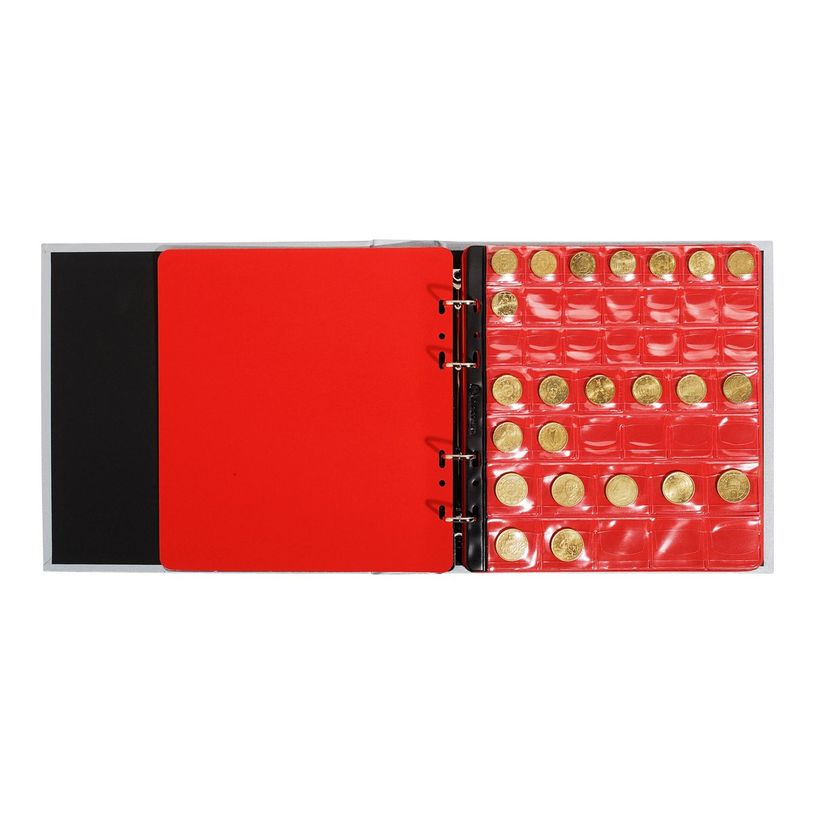 3130630960003-Exacompta - Classeur numismatique + 5 feuilles plastique - 24,5x25 cm - gris metallisé-P_96000_2-1