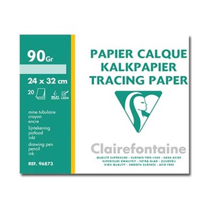 3329680968736-Clairefontaine Fine Arts - Pochette papier calque - 20 feuilles - 24 x 32 cm - 90 gr-P_96873_1-0