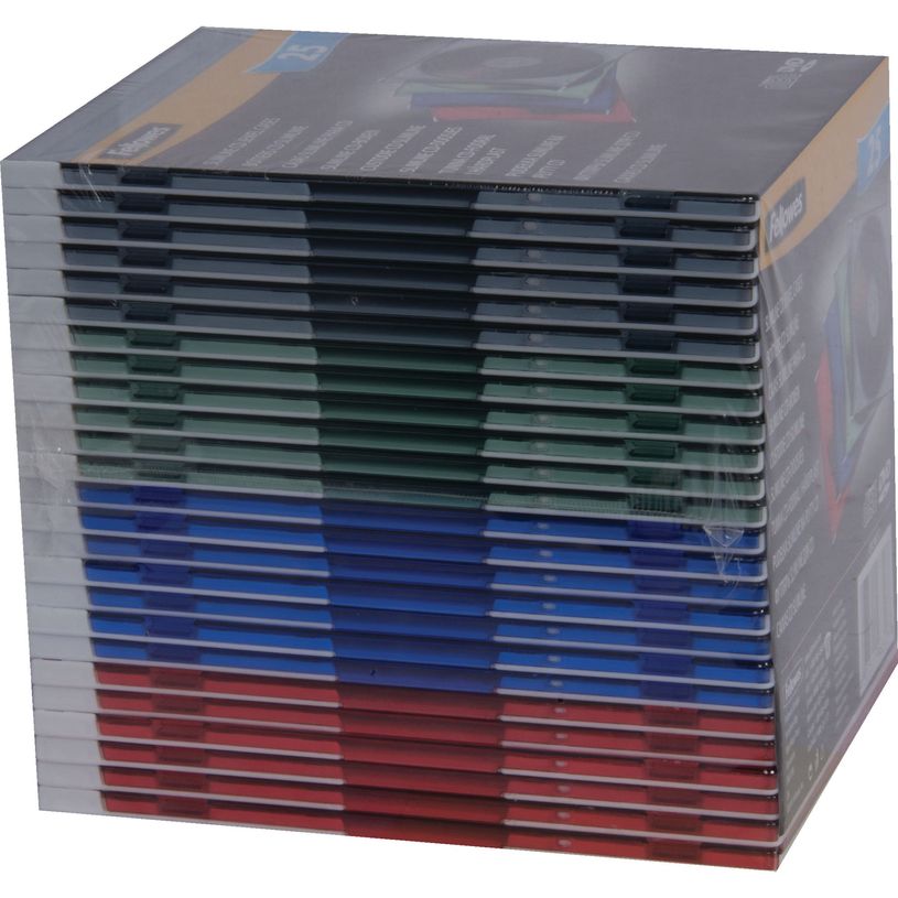 0077511983177-Fellowes - 25 boîtiers fins pour CD - couleurs assorties-P_98317_3-2