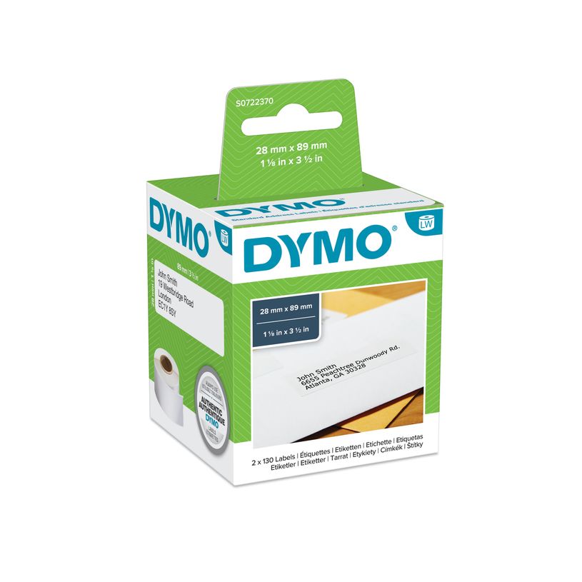 5411313990103-Dymo LabelWriter Address  - Ruban d'étiquettes auto-adhésives - 2 rouleaux de 130 étiquettes (28 x 89 mm) - -P_99010_6-0