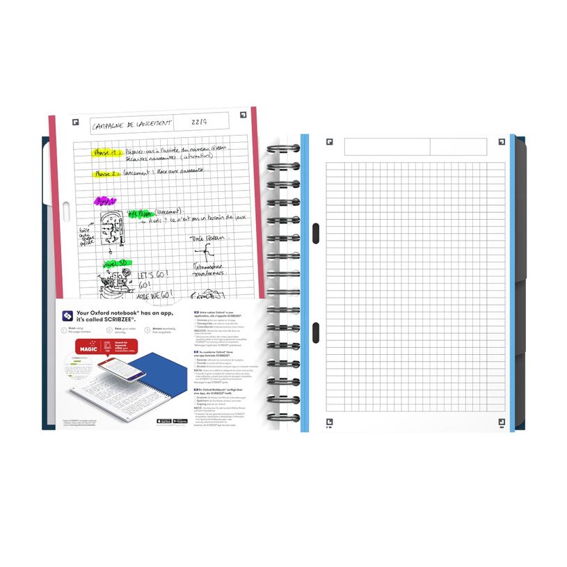 8412771025007-Oxford Europeanbook - Cahier A5 - 200 pages - petits carreaux (5x5 mm) - disponible dans différentes c--2