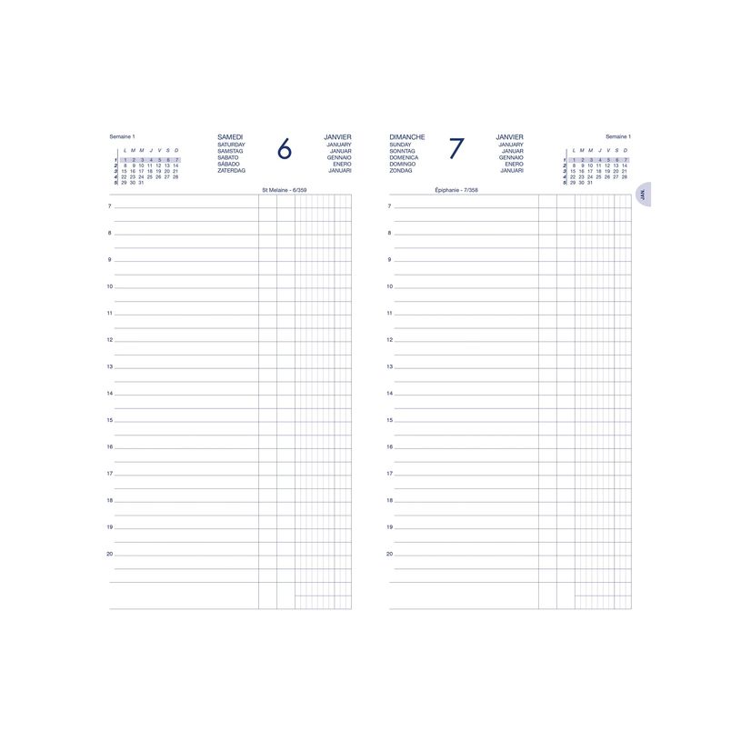 3147281106001-Lecas Comptoir Euro Centimes - Agenda 1 jour par page - 15 x 27 cm - noir-P_10910600_1-1