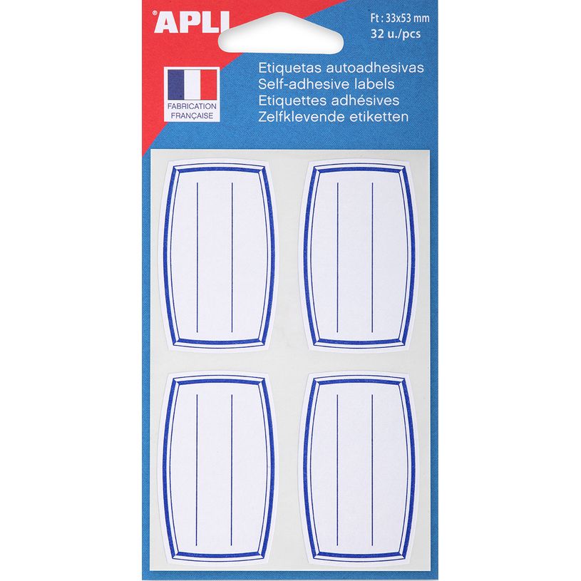 3270241119343-Apli Agipa - 32 Étiquettes scolaires cadre et lignes bleus - 33 x 53 mm - réf 111934-P_111934_1-0
