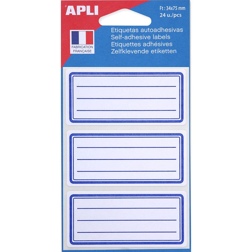 3270241119800-Apli Agipa - 24 Étiquettes scolaires cadre et lignes bleus - 34 x 75 mm - réf 111980-P_111980_1-0