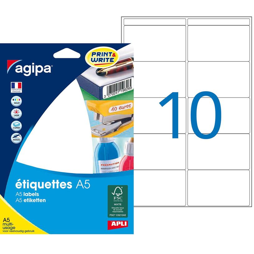 3270241140194-Apli Agipa - Etui A5 - 160 Étiquettes blanches multi-usages - 38,5 x 65 mm - coins arrondis -P_114019_1-0