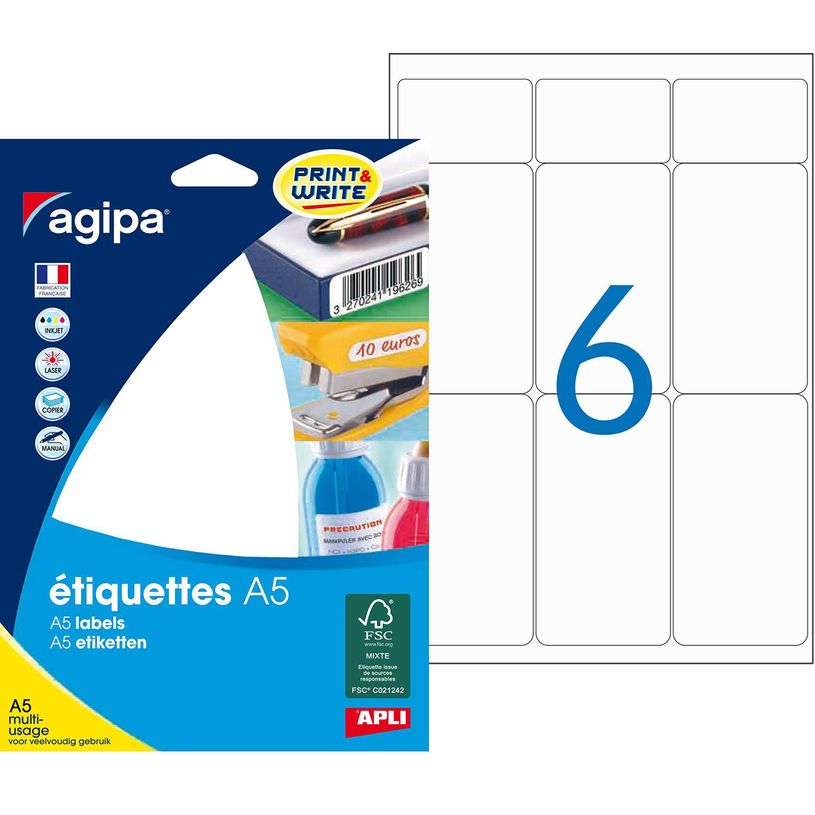 3270241140224-Apli Agipa - Etui A5 - 96 Étiquettes blanches multi-usages - 80 x 45 mm - coins arrondis - r-P_114022_1-0