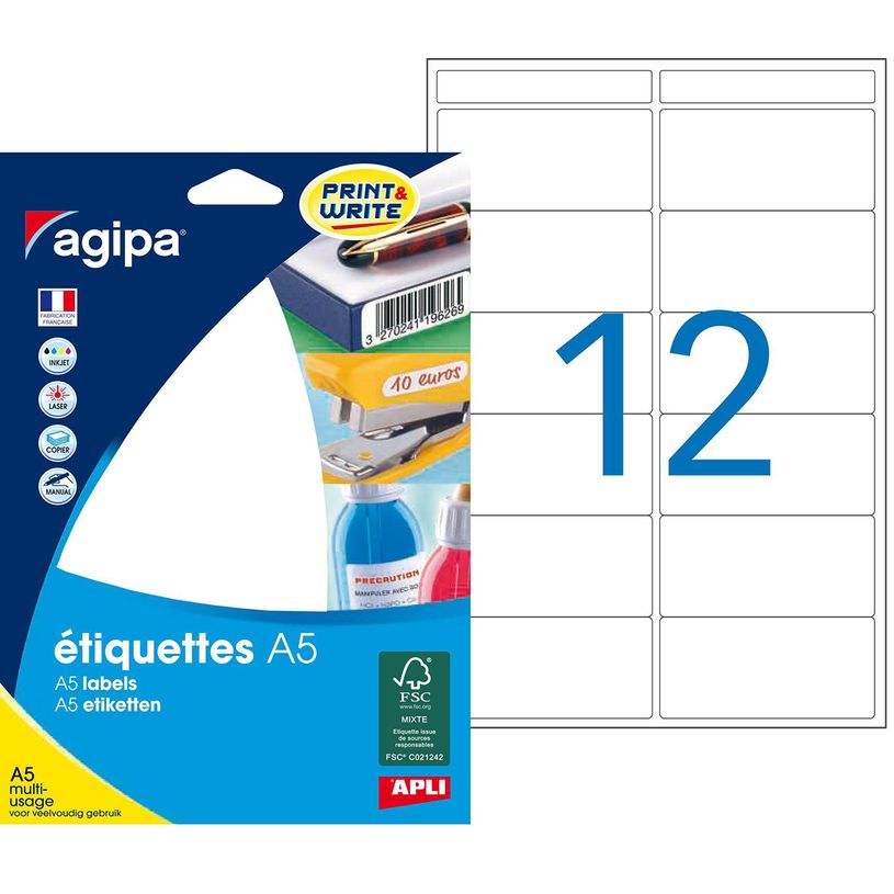 3270241140262-Apli Agipa - Etui A5 - 192 Étiquettes blanches multi-usages - 32 x 70 mm - coins arrondis - -P_114026_2-0