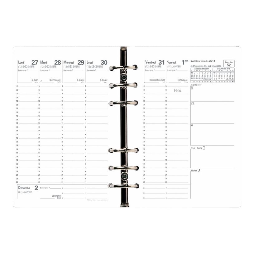 3371010118847-Quo Vadis - Recharge Organiseur - Minitimer - Semainier Planning - Français - 12 mois de janvi-P_116004_3-1