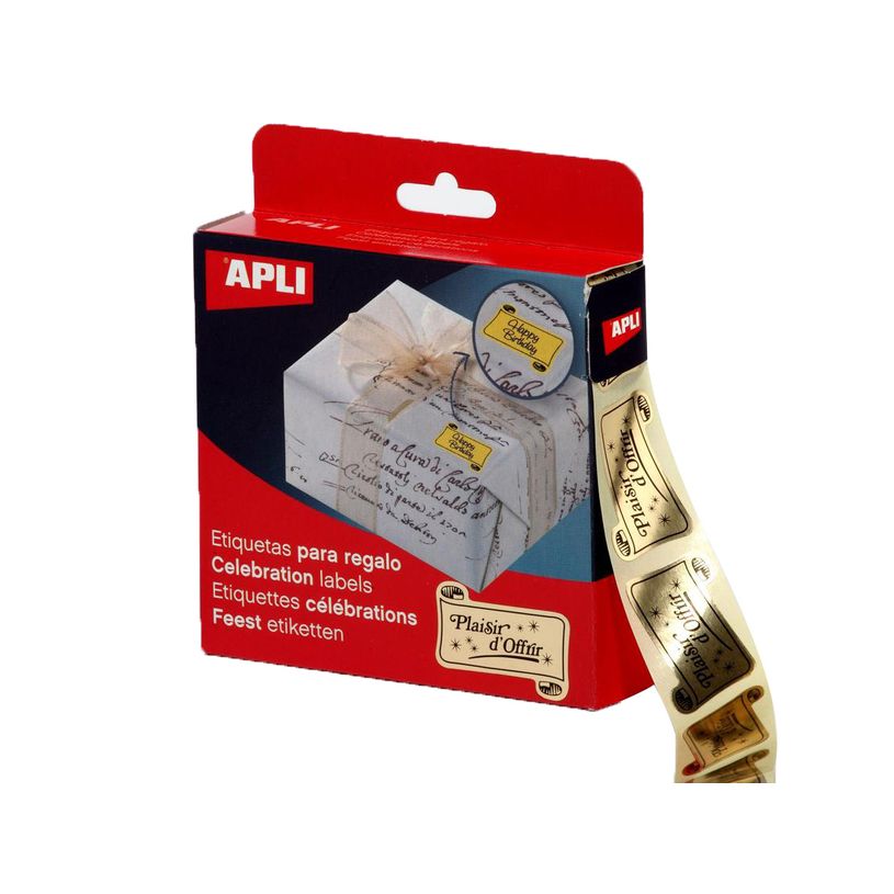 3270241161120-APLI - Rouleau de 1000 Étiquettes cadeau Plaisir d'offrir-P_116112_1-0