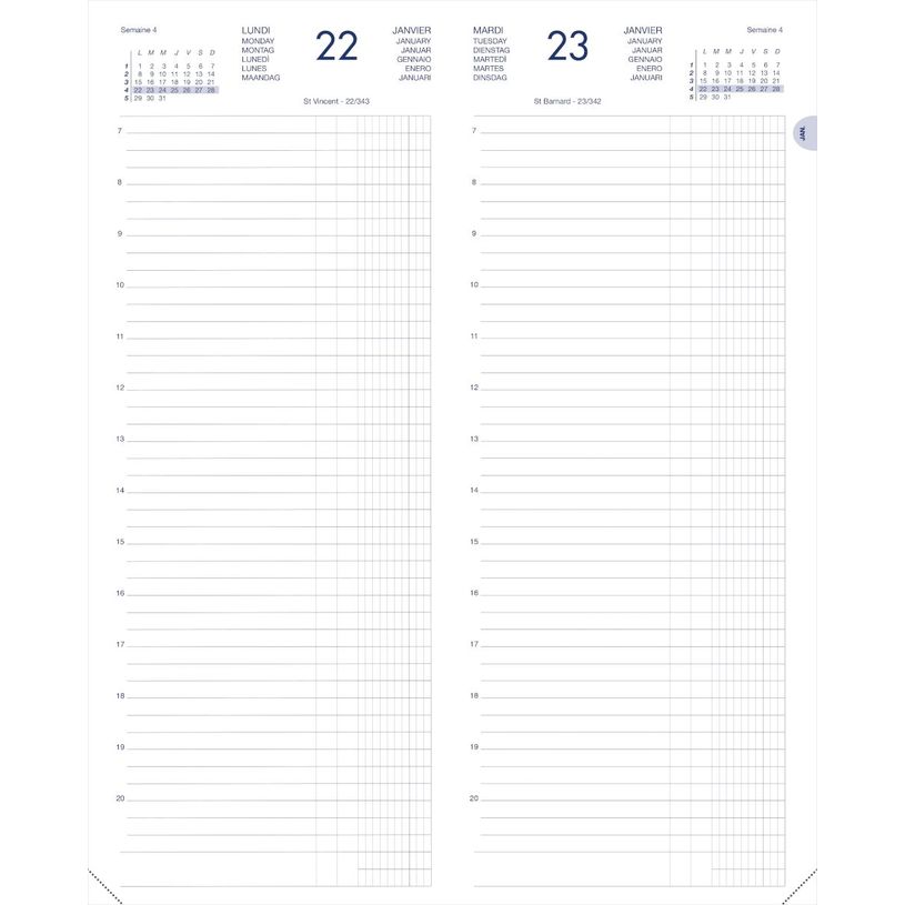 3147281102065-Lecas Long Euro Centimes - Agenda 1 jour par page - 14 x 35 cm - disponible dans différentes couleurs--5