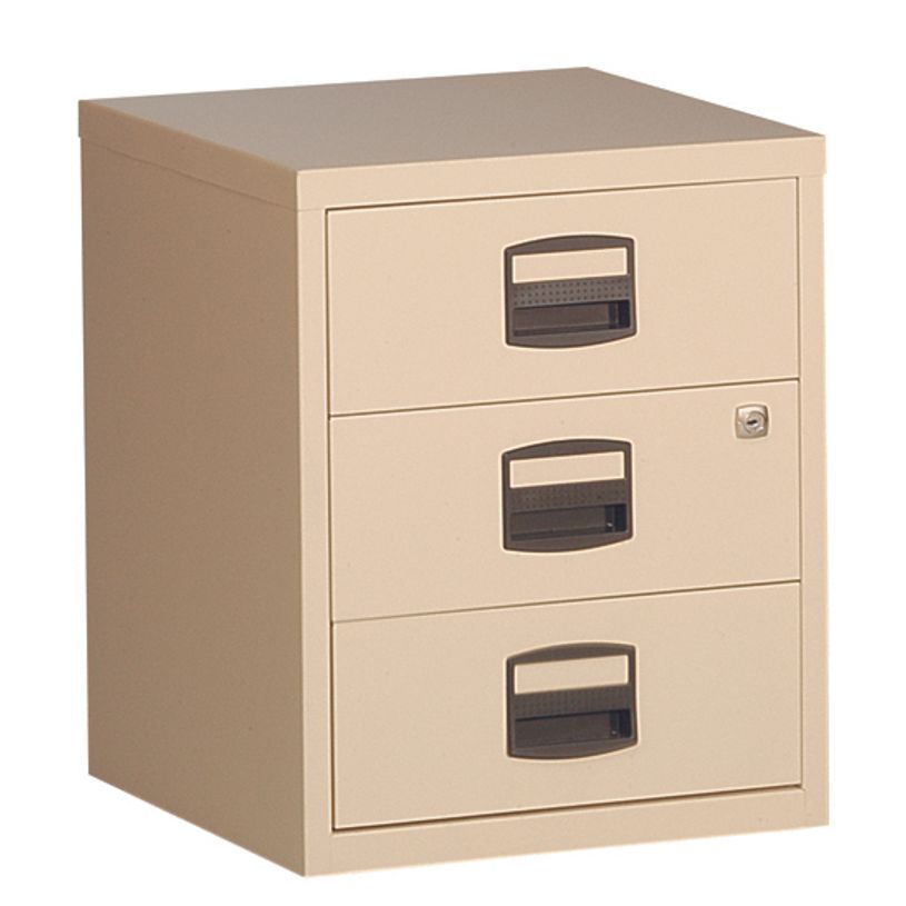 0000012120185-Caisson mobile métallique monobloc - H52 x L41 x P40 cm - 3 tiroirs - beige-P_1212018_2-0