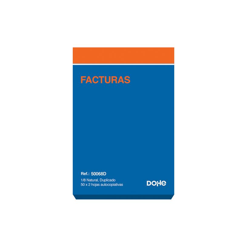 8421938500684-Dohe - Cuaderno de facturas - 50 hojas - 1/4 A4 - retrato - duplicado - sin copia de carbón--1