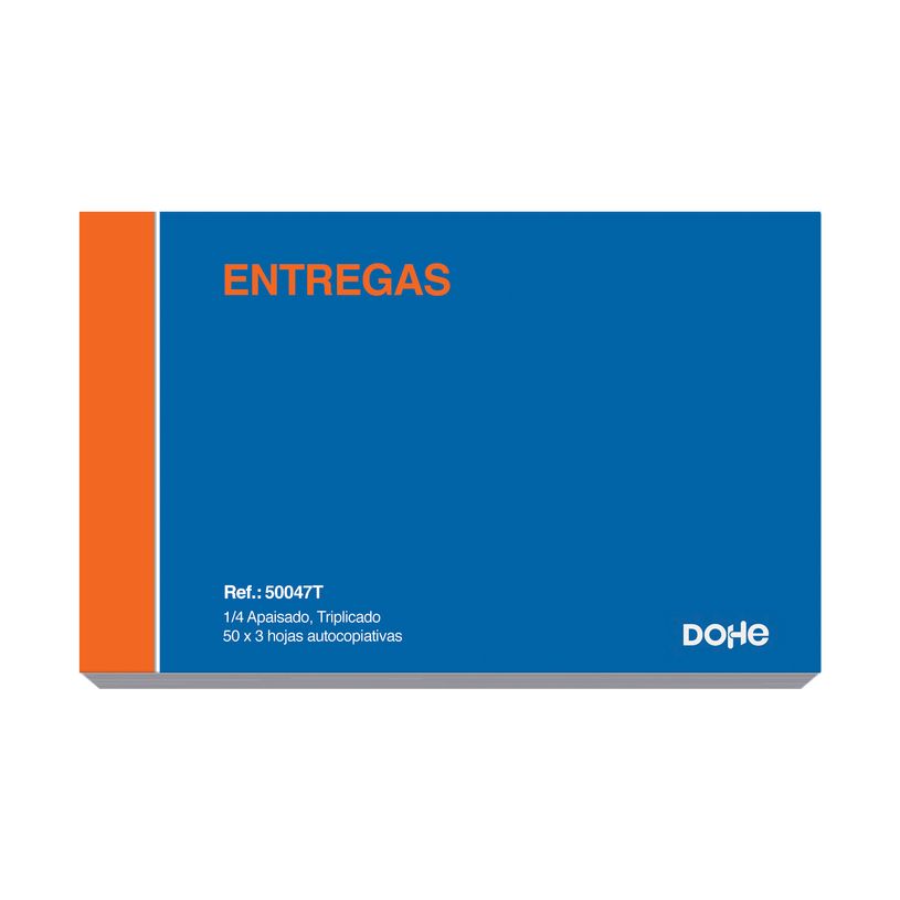 8421938500479-Dohe - Libro de reparto - 50 hojas - 1/4 A4 - apaisado - triplicado - sin copia de carbón--2