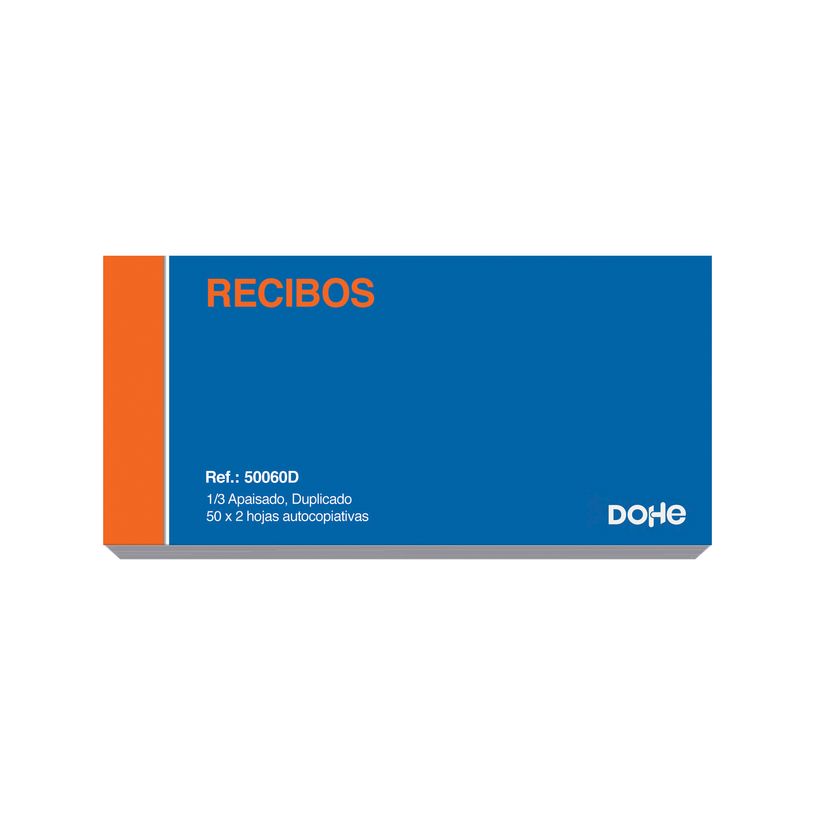 8421938500608-Dohe - Libro de recibos - 50 hojas - 1/3 A4 - apaisado - duplicado - sin copia de carbón--2