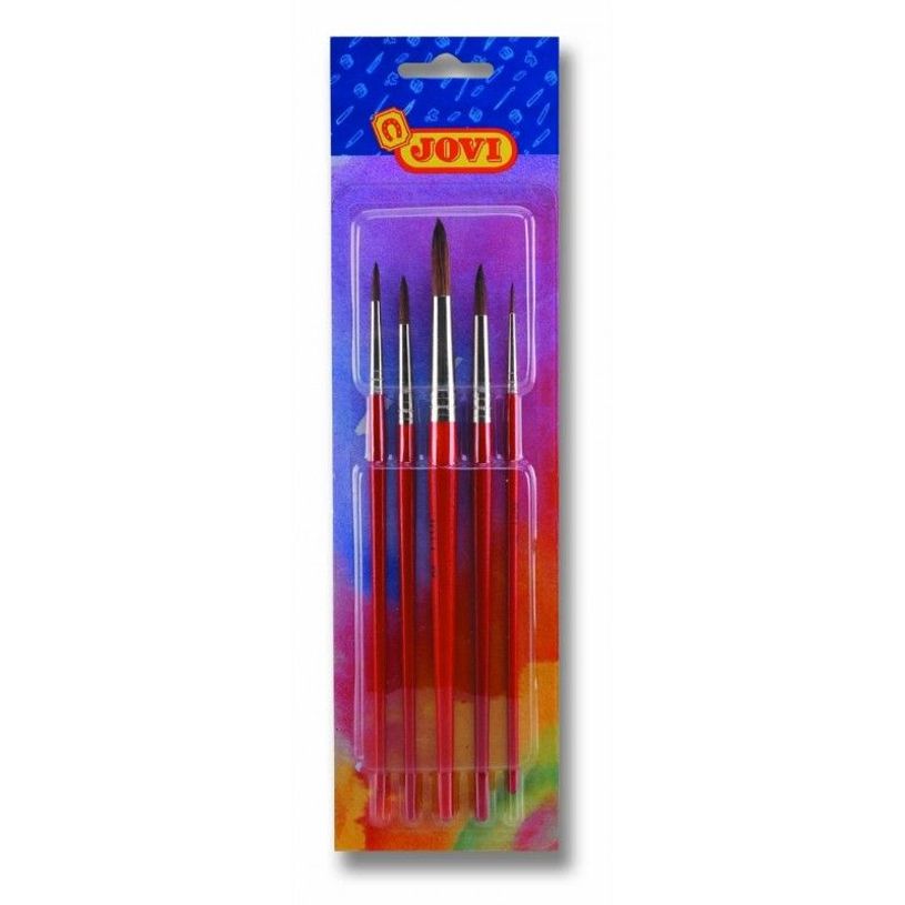 8412027008549-JOVI - Lot de pinceaux - 5 parties - rond - taille : 0, 4, 6, 8, 12-P_127829_1-0