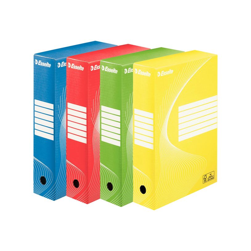 3249441284090-Esselte Vivida - 4 boîtes archives - dos 8 cm - couleurs assorties-P_128409_1-0