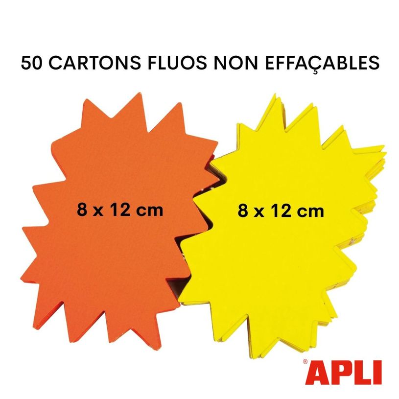 3270240129503-Apli Agipa - 50 éclatés fluo non effaçables - jaune/orange - 8 x 12 cm--1
