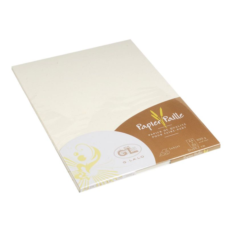 0000001416169-G.LALO Paille - Papier ordinaire - Paille naturelle - 200 g/m² - 20 Feuilles-P_141616_1-0