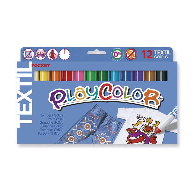 8414213105612-Playcolor Textil Pocket - Bâton de peinture - gouache - pour tissu - couleurs assorties - 5 -P_150232_1-0