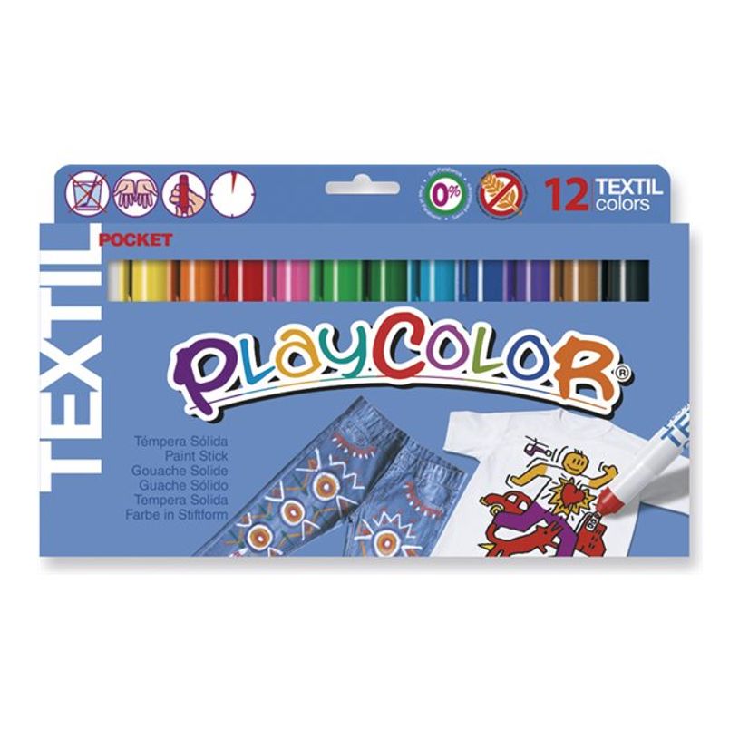8414213105612-Playcolor Textil Pocket - Bâton de peinture - gouache - pour tissu - couleurs assorties - 5 -P_150232_2-1