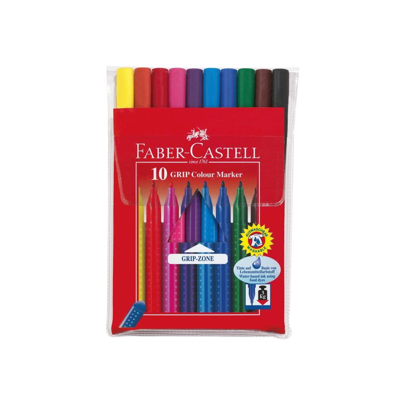 4005401553106-Faber-Castell GRIP - 10 Feutres à base de colorant alimentaire-P_155310_1-0