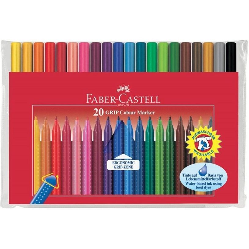 4005401553205-Faber-Castell GRIP - Marqueur - colorant alimentaire à l'eau - fin (pack de 20)-P_155320_1-0