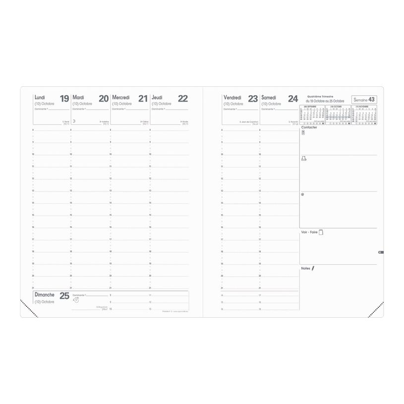 3371010124152-Quo Vadis - Agenda - Président - Semainier Planning - Français - Impala - Noir - 14 mois de décembre à janvier - 21x27 cm - Papier Clairefontaine bla-P_161582_2-5