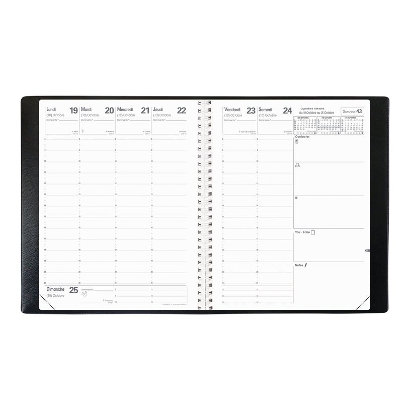 3371010166268-Quo Vadis - Agenda - Spiralé avec répertoire - Président S - Semainier Planning - Français - Impala - Noir - 14 mois de déc-P_162542_1-5