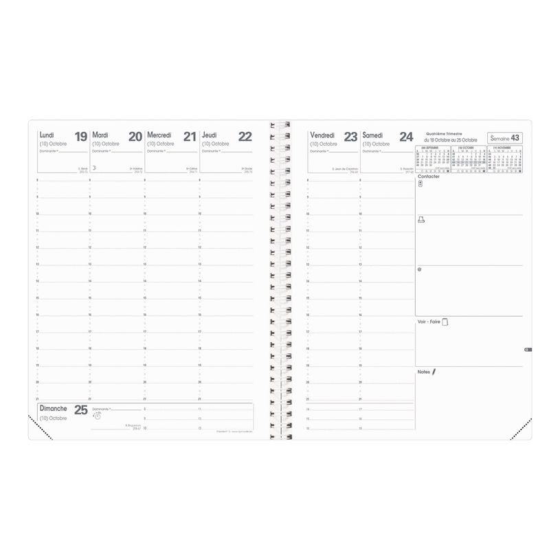 3371010166268-Quo Vadis - Agenda - Spiralé avec répertoire - Président S - Semainier Planning - Français - Impala - Noir - 14 mois de déc-P_162542_2-3
