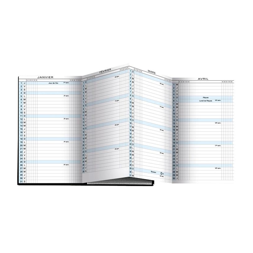 3660942001755-Agenda planning accordéon mensuel Winner Exaplan 16 - 9 x 16 cm - disponible dans différentes couleur--3