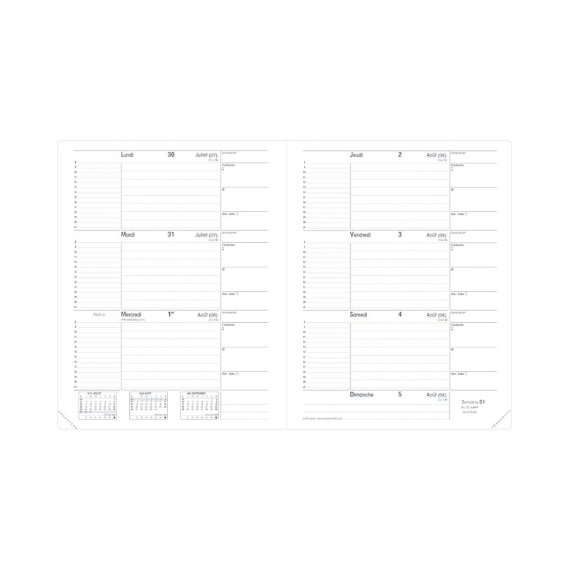 3371010129263-Quo Vadis - Agenda enseignant - 2026-2027 - Le Principal - Semainier Horizontal - Français - Impala - Noir - 13 mois de août à août - 18x24 cm - Papier Clairefontaine blanc - Fabri--1