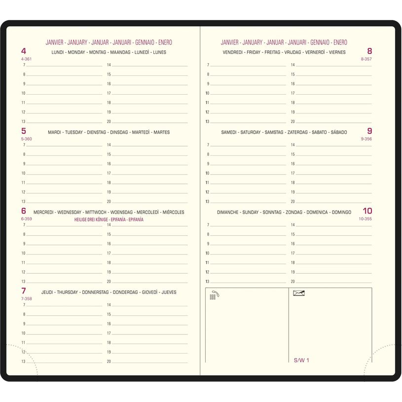 3660942002011-Agenda de poche Barbara Eurotime 16 - 1 semaine sur 2 pages - 8,5 x 16 cm - disponible dans différentes cou--3