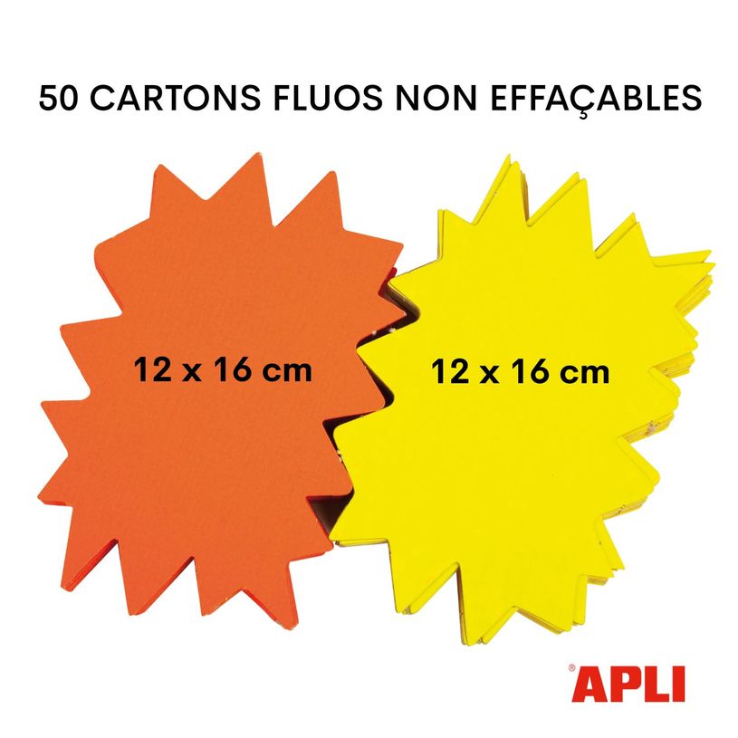 3270240169509-Apli Agipa - 50 éclatés fluo non effaçables - jaune/orange - 12 x 16 cm--1