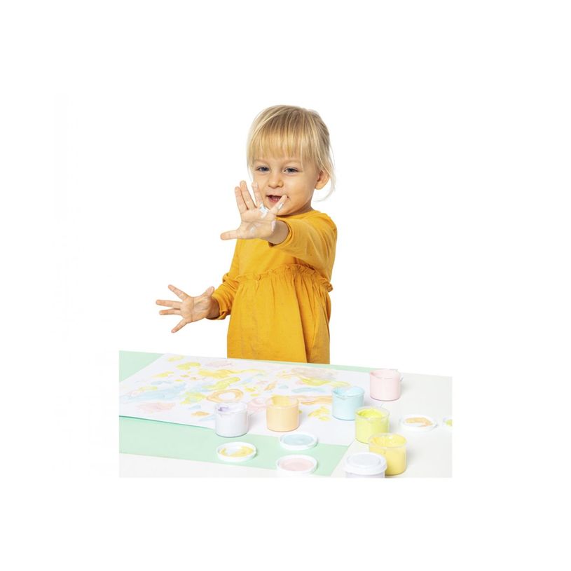 8412027032094-JOVI - Jeu de peinture pour doigts - 6 parties - 6 couleurs - assortiment de couleurs pastel -P_172006_4-5