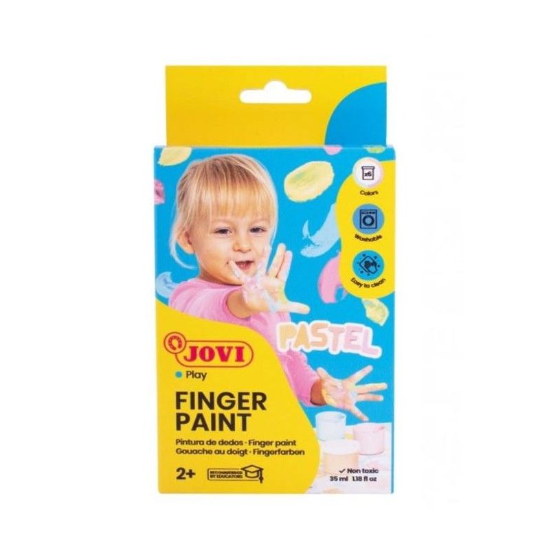 8412027032094-JOVI - Jeu de peinture pour doigts - 6 parties - 6 couleurs - assortiment de couleurs pastel -P_172006_6-0