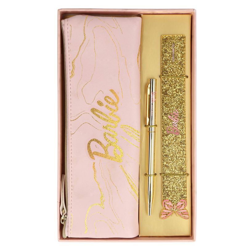 4014421181336-Stationery Set Barbie (stylo bille, règle, pochette en design Barbie)--0