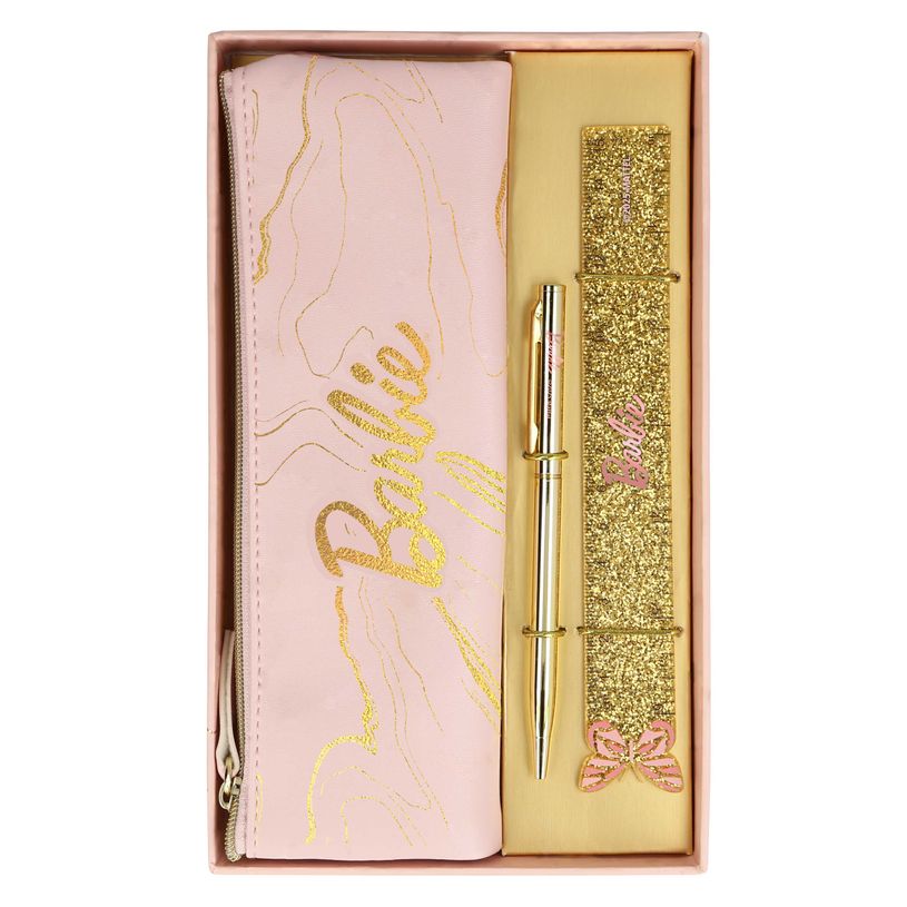 4014421181336-Stationery Set Barbie (stylo bille, règle, pochette en design Barbie)--2