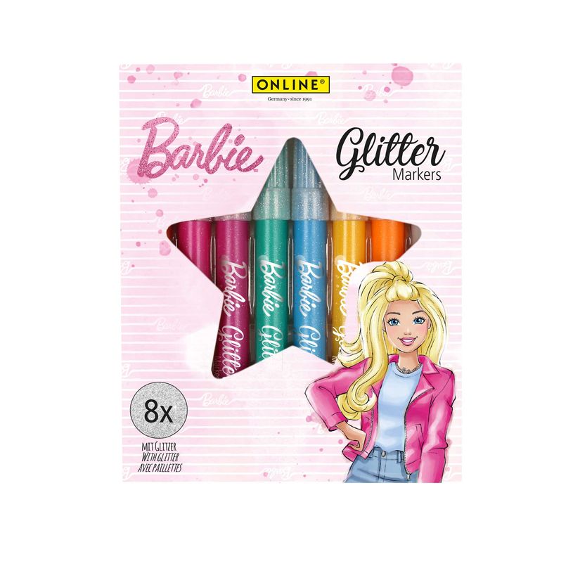 4014421181398-Marqueurs pailletés Barbie - 8 couleurs--1