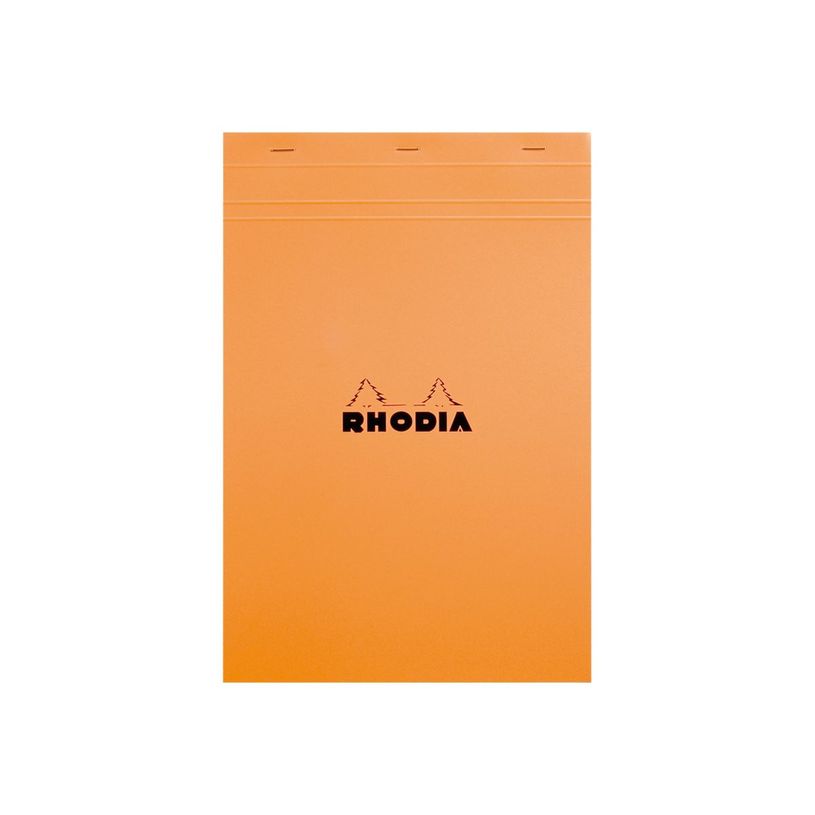 3030920182002-RHODIA N°18 - Bloc de notas - grapado - A4 - 80 hojas / 160 páginas - cuadriculado - naranj-P_182000_4-3