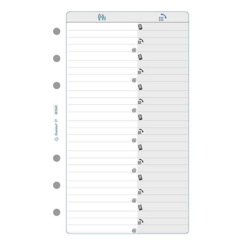 3130630182160-Exacompta Exatime 17 - Recharge pour organiseur - adresses/téléphones - 10,5 x 17,2 cm--0