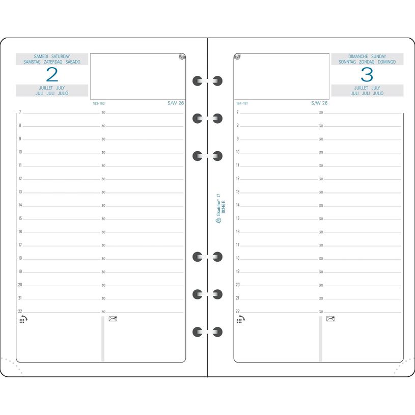 3660942001403-Exacompta Exatime 17 - Recharge pour organiseur - 1 jour par page - 2nd semestre - 10,5 x 17,2 cm--0